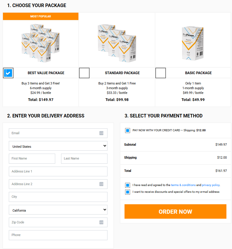 ProFlexen Order Form